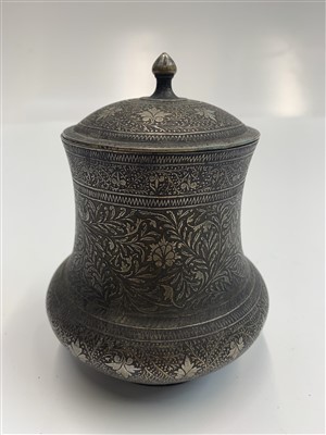 Lot 706 - A Chinese brass tray, two Persian niello...