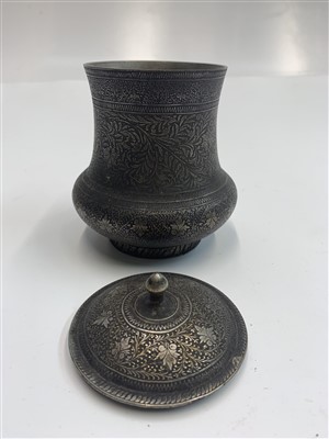 Lot 706 - A Chinese brass tray, two Persian niello...