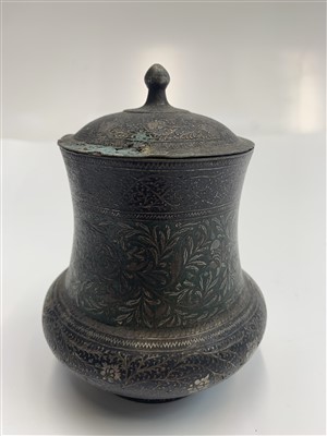 Lot 706 - A Chinese brass tray, two Persian niello...