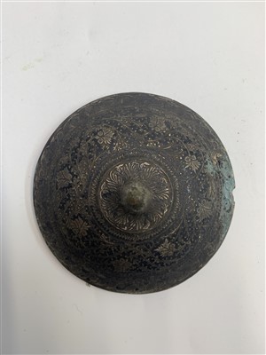 Lot 706 - A Chinese brass tray, two Persian niello...