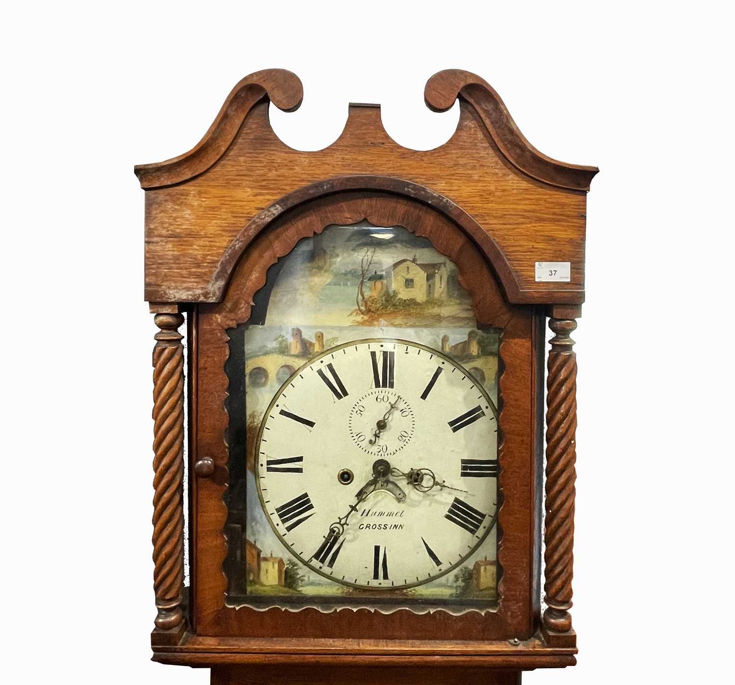 Lot 37 - An oak and eight day longcase clock, early...