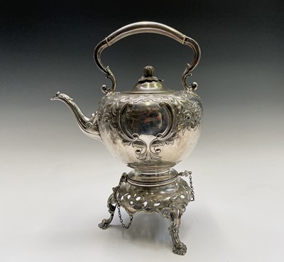 Lot 344 - An early Victorian epns spirit kettle, stand...