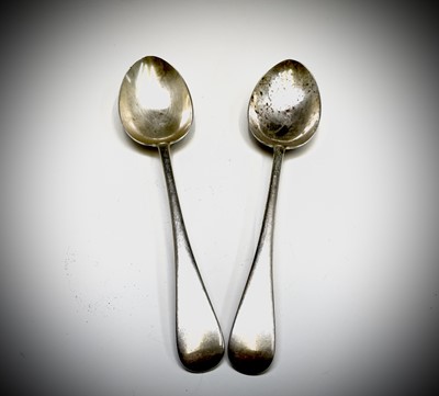 Lot 407 - A pair of Old English pattern tablespoons by...