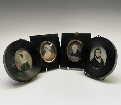 Lot 328 - Two pairs of 19th-century provincial portraits...