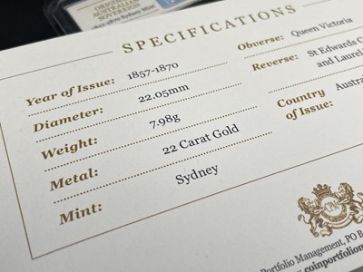 Lot 191 - Australian 1868 Sydney Mint gold sovereign. In...