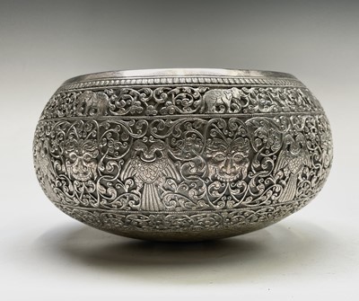 Lot 1019 - An Indian silver bowl, 19th century, on an...