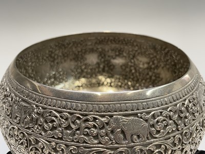 Lot 1019 - An Indian silver bowl, 19th century, on an...