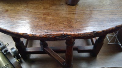 Lot 112 - A George I oak gateleg table, of small...