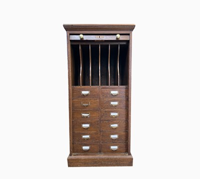 Lot 210 - An Edwardian Angus of London oak cabinet, with...