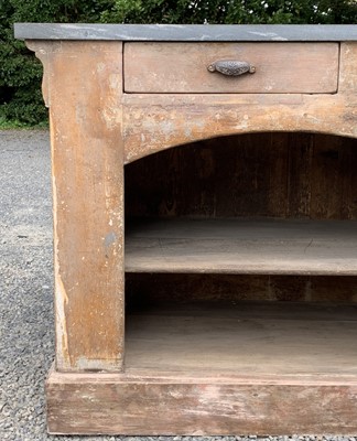 Lot 117 - A French pine boulangerie counter, early 20th...