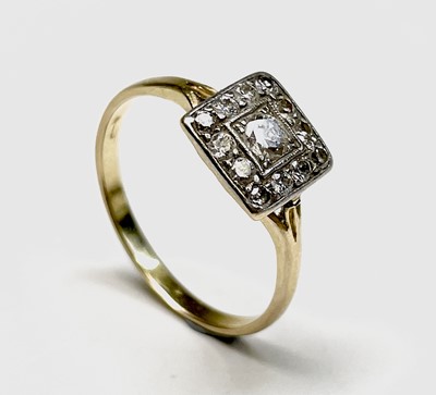 Lot 144 - A prettily-set 18ct gold and diamond ring, the...