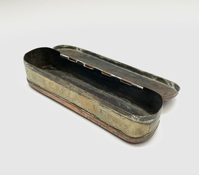 Lot 164 - A Dutch copper and brass tobacco box, 18th...