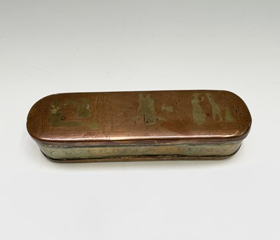 Lot 164 - A Dutch copper and brass tobacco box, 18th...