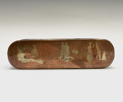 Lot 164 - A Dutch copper and brass tobacco box, 18th...