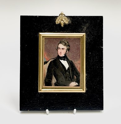 Lot 318 - A miniature portrait of a seated Victorian...