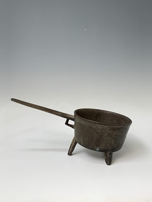 Lot 180 - A bronze skillet, 18th century, height 14.5cm,...