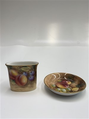 Lot 926 - A Royal Worcester pin dish with hand painted...