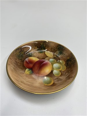 Lot 926 - A Royal Worcester pin dish with hand painted...