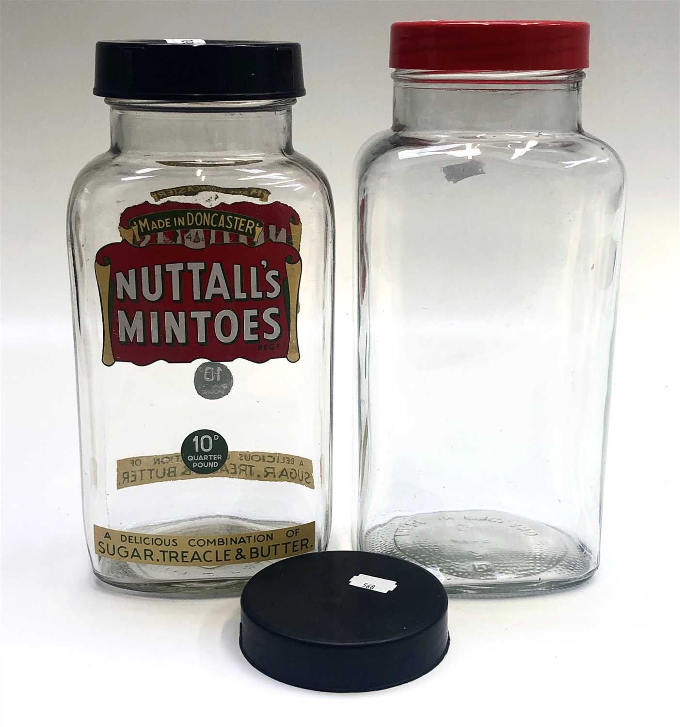 Lot 568 - A Nuttall's Mintoes glass sweet jar, with...