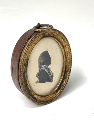 Lot 327 - An 18th-century Naval Officer silhouette...