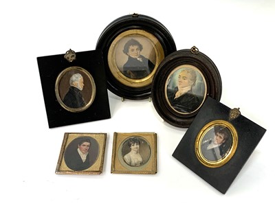 Lot 329 - Six portrait miniatures