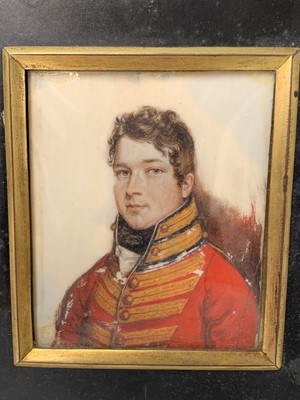 Lot 301 - A Georgian portrait of a young army officer...