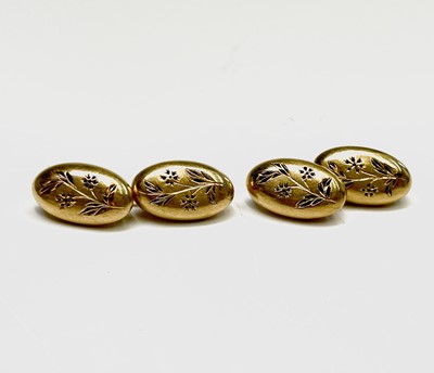 Lot 229 - A pair of late 19th-century gold cuff-links,...
