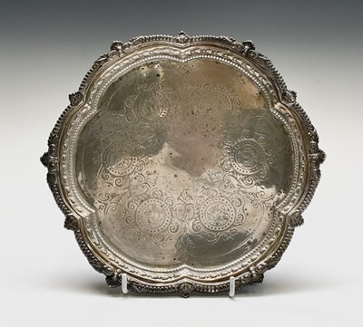 Lot 345 - A Victorian silver lobed tray by Charles...