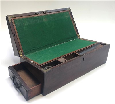 Lot 60 - A late George III mahogany writing slope, with...