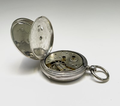 Lot 131 - Three silver key-wind open face pocket watches...