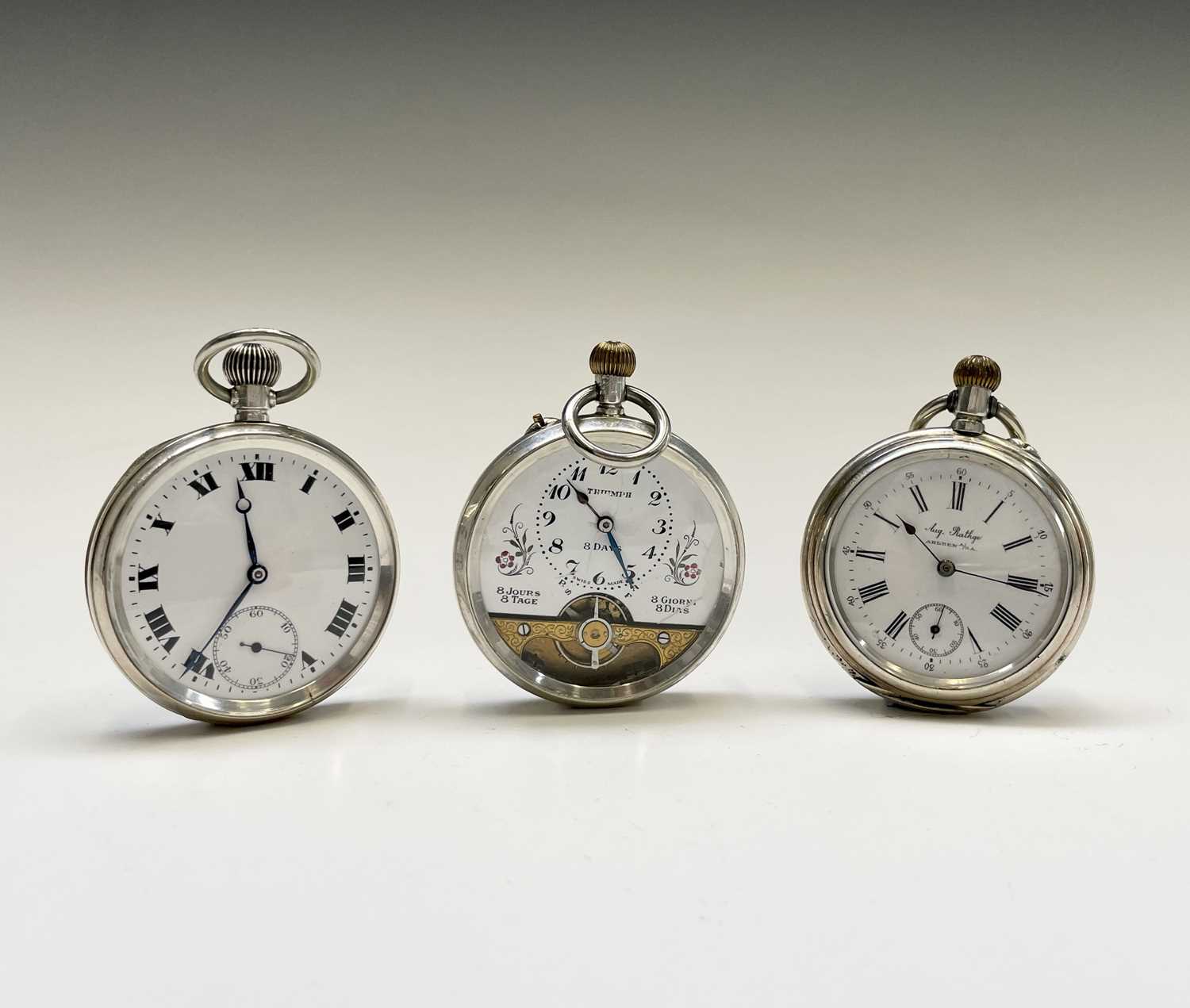 Lot 156 - Three keyless pocket watches.