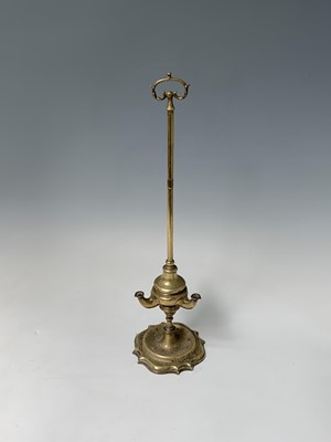 Lot 125 - A brass Lucerna oil Lamp, early 19th century,...