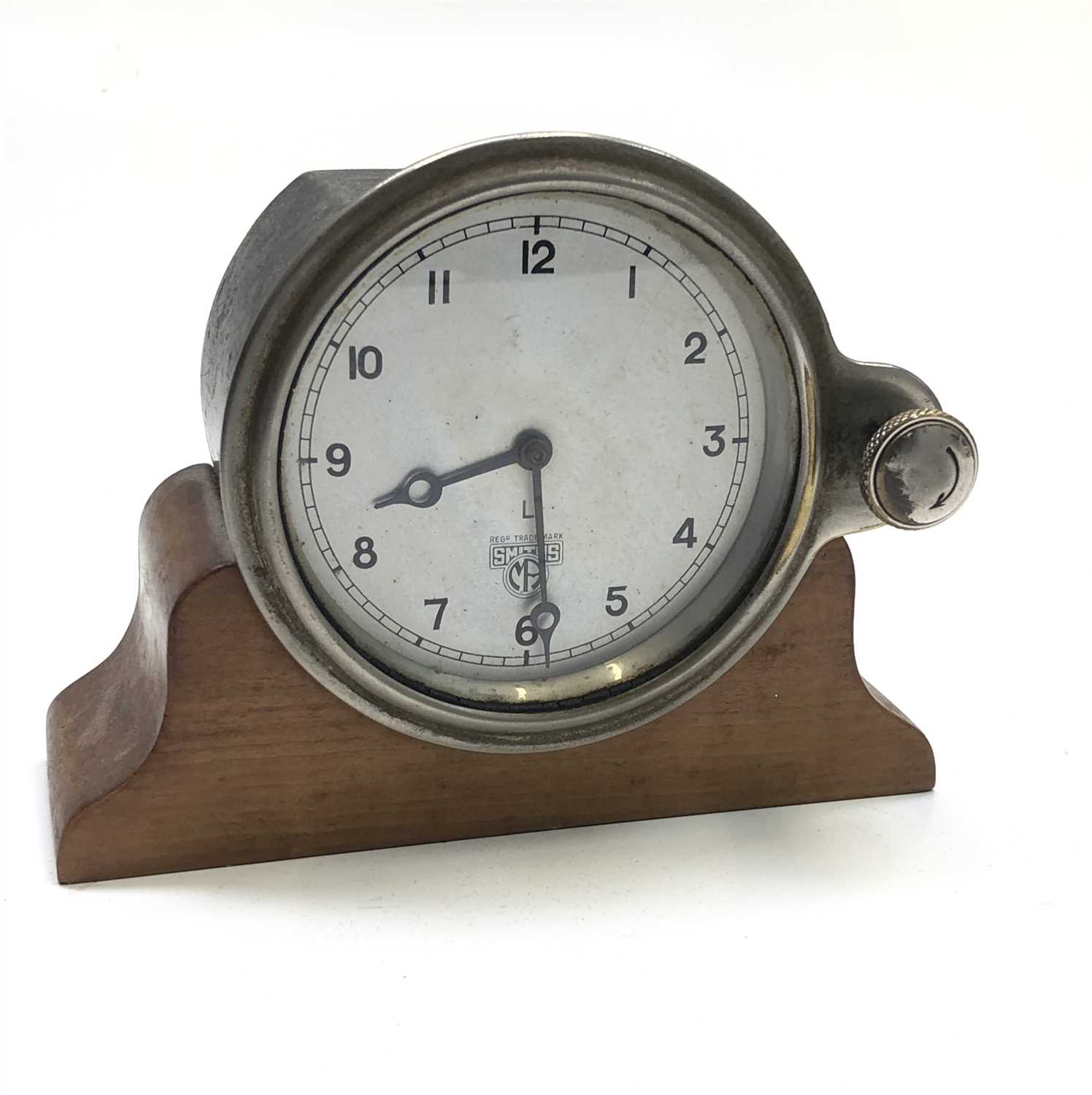 Lot 70 - A vintage Smiths car clock in wooden case,...