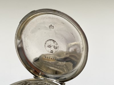 Lot 283 - A silver Hebdomas 8 Day keyless pocket watch...