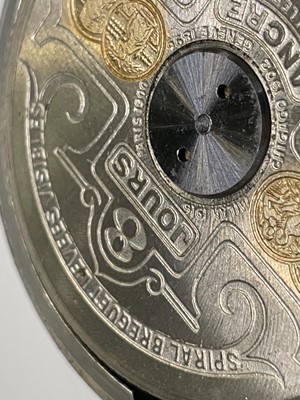 Lot 283 - A silver Hebdomas 8 Day keyless pocket watch...