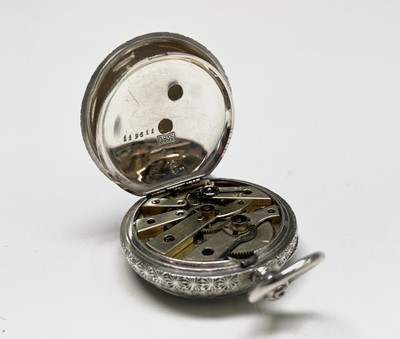 Lot 71 - Ten silver cased key-wind fob watches each...