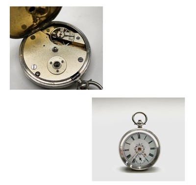 Lot 71 - Ten silver cased key-wind fob watches each...