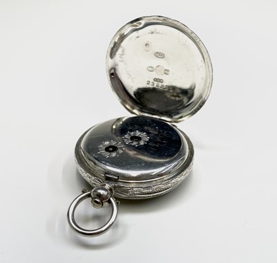 Lot 168 - Ten silver cased key-wind fob watches each...