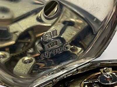 Lot 168 - Ten silver cased key-wind fob watches each...