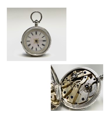 Lot 176 - Ten silver cased key-wind fob watches each...