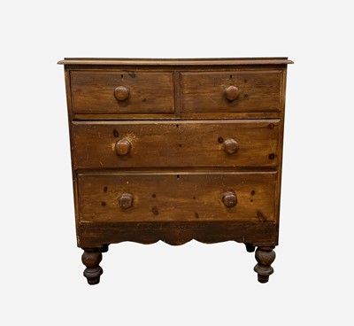 Lot 206 - A Victorian pine chest of drawers, with two...