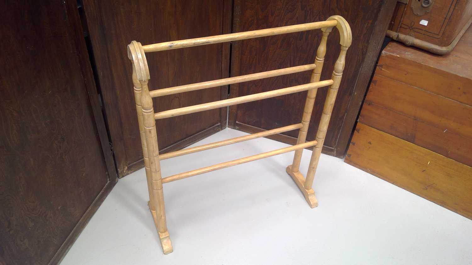 Lot 59 A Victorian pine towel rail, height 80cm
