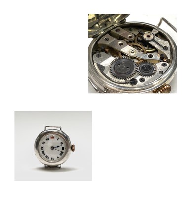 Lot 178 - Four silver trench cased wristwatches 8.25mm...