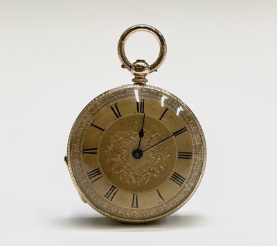 Lot 289 - An 18ct gold cased key-wind watch with gold...