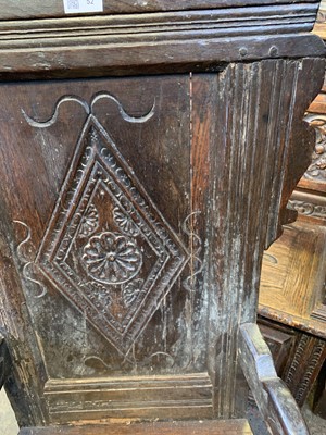 Lot 52 - An oak Wainscot armchair, late 17th century,...