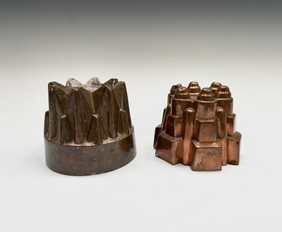 Lot 230 - Two Victorian copper jelly moulds, largest...