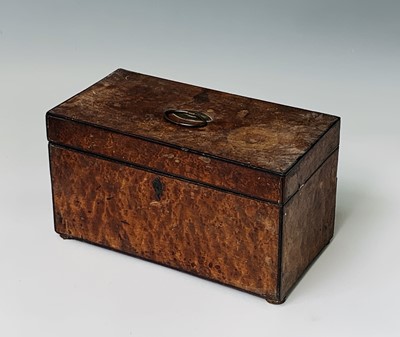 Lot 184 - A George IV burr walnut tea caddy, with a...