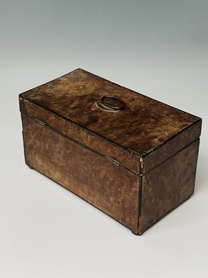 Lot 184 - A George IV burr walnut tea caddy, with a...