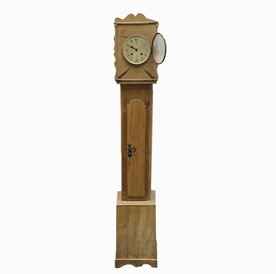 Lot 237 - A pine grandmother clock, height 162cm, width...