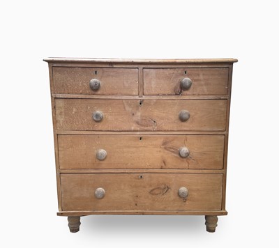 Lot 190 - A Victorian pine chest of drawers, with two...